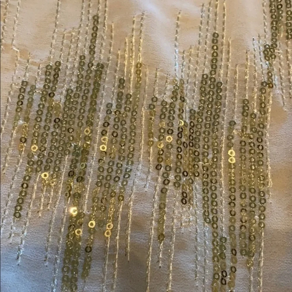 NY Collection Cream/Gold Sequined Tank Size S